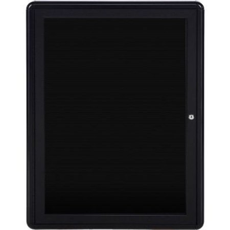 GHENT Ghent Ovation Letter Board - Indoor - 1 Door - Black w/Black Frame - 24"W x 34"H OVK1-BBK